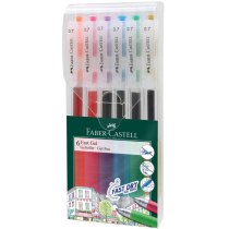 Набір кольорових гелевих ручок Faber-Castell Fast Gel, 6 кольорів (товщина 0.7 мм)