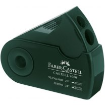 Подвійна чинка Faber-Castell Sleeve Castell 9000 з контейнером зелена