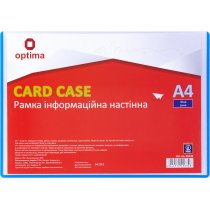 Рамка інформаційна  настінна жорстка OPTIMA формат А4, синя