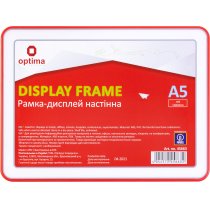 Рамка-дисплей настінна OPTIMA формат А5, червона