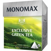 Чай зелений китайський в пірамідках  Мономах Exclusive Green Tea  20 х 1.5 г