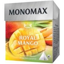 Чай зелений китайський  у пірамідках Мономах Royal Mango з пелюстками квітів і натуральним ароматом