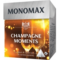 Чай чорний та зелений в пірамідках Мономах Champagne Moments з пелюстками квітів і натуральним арома