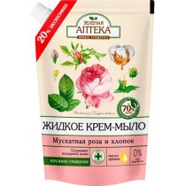 Рідке мило Зелена аптека дой-пак «Мускатна троянда і бавовна» 460мл