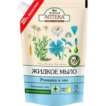 Жидкое мыло Зеленая аптека  дой-пак «Ромашка и лен» 460мл