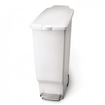 Урна Simplehuman с педалью SLIM белая, 40л