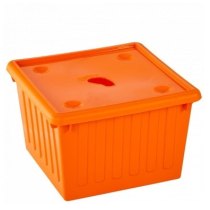 Контейнер для хранения вещей с крышкой 25л. (св.оранж.)