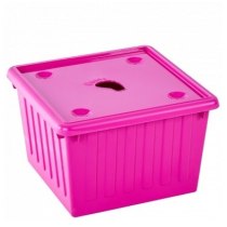 Контейнер для хранения вещей с крышкой 25л. (т.роз.)