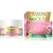 Крем-сироватка Eveline Cosmetics активно омолоджуюча день/ніч серія bio olive, 50 мл