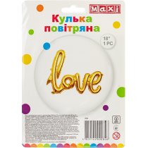 Куля повітряна золотиста фольгована "LOVE" 64*107 см