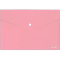 Папка-конверт А4 на кнопці Economix, 180 мкм, непрозора, фактура "глянець", пастельна рожева