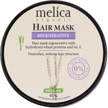 Маска для волосся регенеруюча Melica Organic з пшеничним протеїном та вітаміном Е, 350 мл