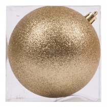 Новорічна куля Novogod'ko, пластик, 10 cм, золото, гліттер
