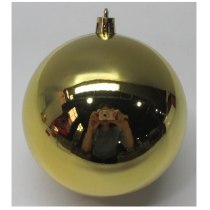 Новорічна куля Novogod'ko, пластик, 10 cм, золото, глянець