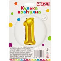 Куля повітряна золотиста фольгована "1", розмір 82*30 см