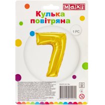 Куля повітряна золотиста фольгована "7", розмір 81*56 см