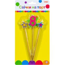 Свічки Stars "8" висотою 4,5 см, 3 шт.