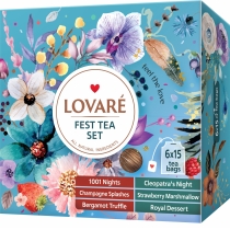 Колекція пакетованого чаю Lovare "Fest Tea Set" 90 пакетів асорті — 6 видів по 15 шт.