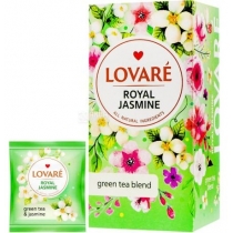 Чай зелений пакетований Lovare Royal Jasmine з пелюстками та ароматом жасмину 50шт х 1,5г