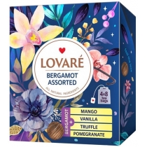 Чай чорний пакетований Lovare Асорті Бергамот 4 види по 8 шт