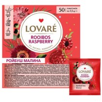Чай ройбуш Lovare Rooibos raspberry с ягодами и ароматом малины 50шт х 1,5г