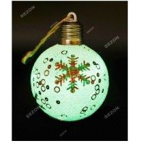 Підвіска "Куля із сніжинкою" теплий білий, на батарейках