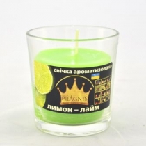 Арома-свічка в склянці (D-65-79 х 83 мм) 30 год "Лимон-лайм"