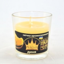 Арома-свічка в склянці (D-65-79 х 83 мм) 30 год "Диня"