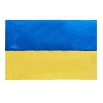 Прапор 90*60см "УКРАЇНА" (зі штоком), поліестер