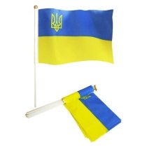 Прапорець 14*21см "УКРАЇНА ТРИЗУБ"