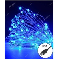 Гірлянда 100 LED "Роса" синій, USB, 10м