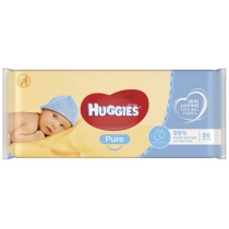 Вологі серветки дитячі Huggies Pure 56 шт