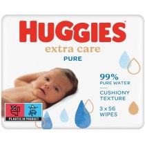 Вологі серветки дитячі Huggies Pure Gold 3 х 56 шт