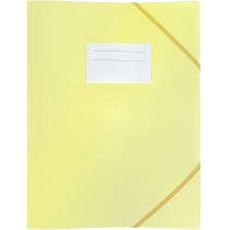 Папка пластикова А4 на гумках, з карманцем, пастельна жовта