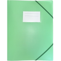 Папка пластикова А4 на гумках, з карманцем, пастельна зелена