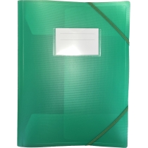 Папка пластикова А4 на гумках, з карманцем, зелена