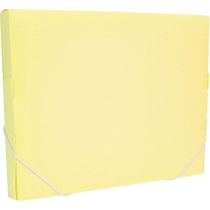 Папка-бокс пластикова А4 на гумках, 30 мм, пастельна жовта