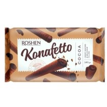 Вафельні трубочки Konafetto cocoa з начинкою крем-какао ВКФ 140г /15шт