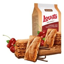 Здобне печиво Lovita Cake Cookies з вишнево-ванільною начинкою ККФ 168г /16шт