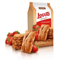 Здобне печиво Lovita Cake Cookies з полуничною начинкою ККФ 168г /16шт