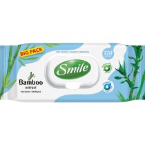 Серветки вологі SMILE з екстрактом бамбука, 120 шт. з клапаном