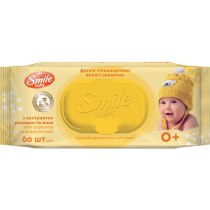 Серветки вологі SMILE Baby "Екстракт ромашки і алое" 60 шт з клапаном