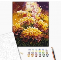 Набір, техніка акриловий живопис за номерами, "Космічні квіти © Anna Steshenko", 40*50 см