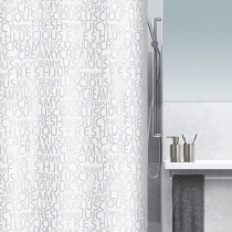 Шторка для ванной ТМ Spirella, polyester CREAMY 180х200,  срібляста