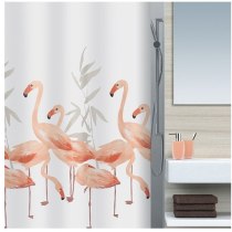 Шторка для ванної ТМ Spirella, polyester FLAMINGO 180х200, рожева