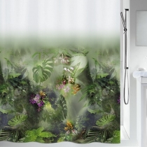Шторка для ванної ТМ Spirella, polyester JUNGLE 180x200, зелена