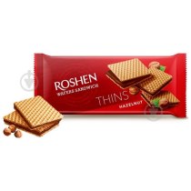 Вафлі Roshen Wafers Sandwich Thins горіх ККФ 55г /25шт