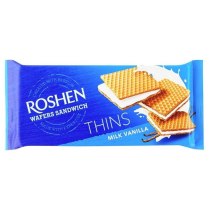 Вафлі Roshen Wafers Sandwich Thins молоко-ваніль ККФ 55г /25шт