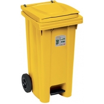 Контейнер для сміття  ТМ STEFANPLAST, з педаллю, жовтий, 120л