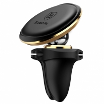 Тримач в машину Baseus Magnetic Air Vent Car Mount With Cable Clip gold